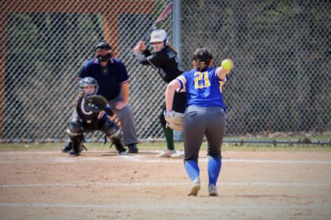 The Bucks Maggie Emerson delivers a pitch in a Saturday game versus the Danville Bears.  BMU defeated Danville 6-5.