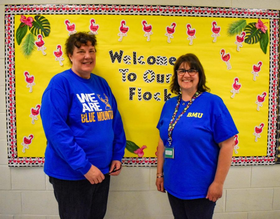 Robin Martineau and Sarah King are pictured in front of their 3rd grade classroom on Friday, April 15, 2022. Next school year, theyll be moving to new classrooms in order to teach 5th grade. Ms. Martineau says,  We feel like were going home, because when we started teaching together as a team, we started in those exact same classrooms.