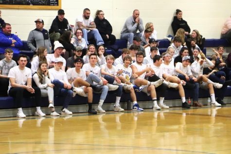 The BMU student section dressed up in all white for the Girls Varsity game against Danville on Wednesday, January 4th.  