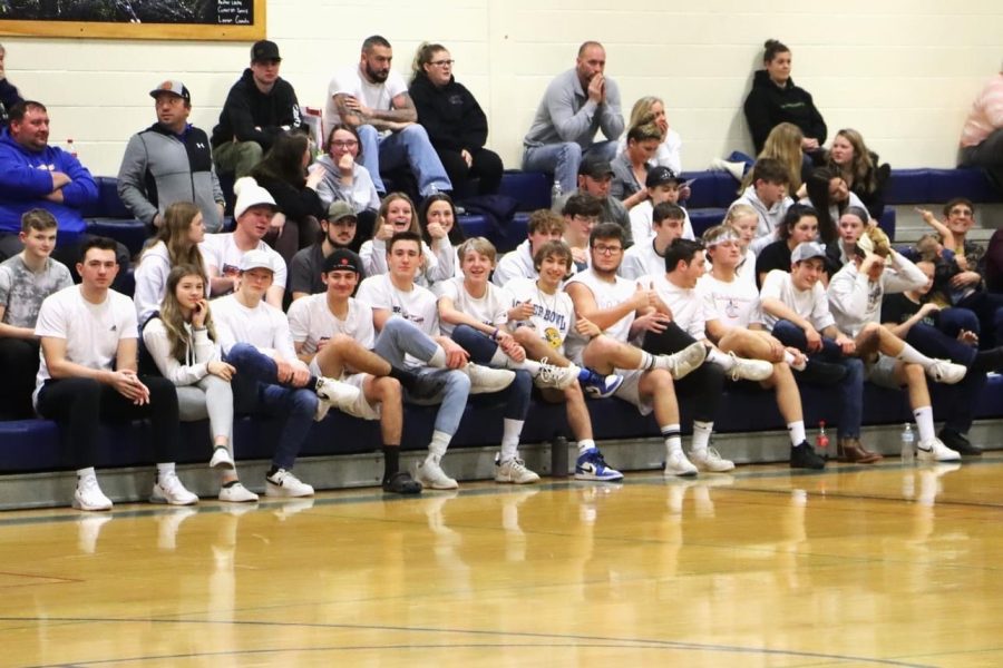 The BMU student section dressed up in all white for the Girls Varsity game against Danville on Wednesday, January 4th.  
