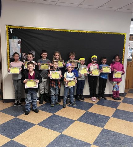 BMU Elementary students pose with their awards for this months P.B.I.S. assembly on Friday, February 3rd.