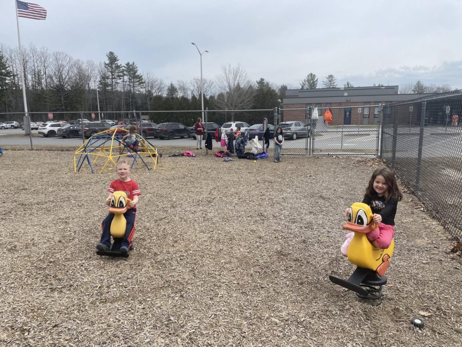 BMU kindergartners enjoy the warm weather at recess. April 11th, 2023.