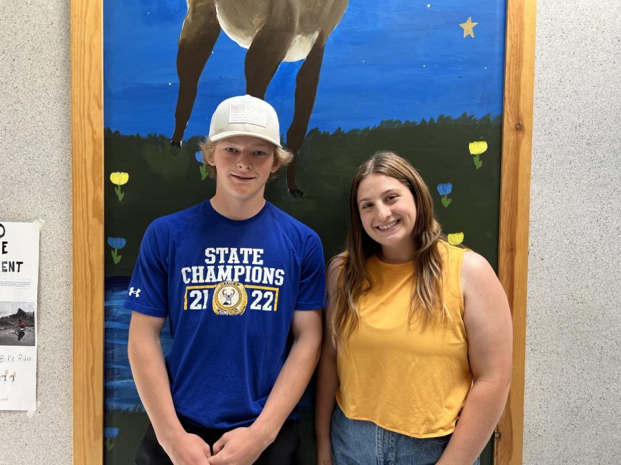 Gabby Houghton and Kason Blood receive the Outstanding Sportsman Award at BMU’s sports banquet on Tuesday May 30th, 2023. 