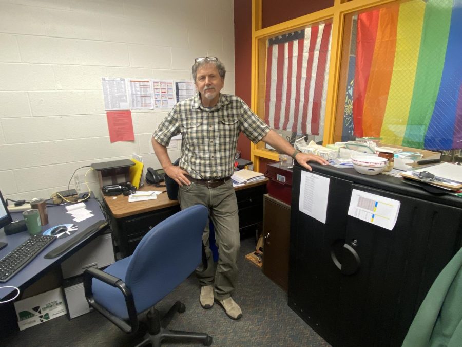 John Munson, seen in his office, prepares for one of his last days teaching at BMU