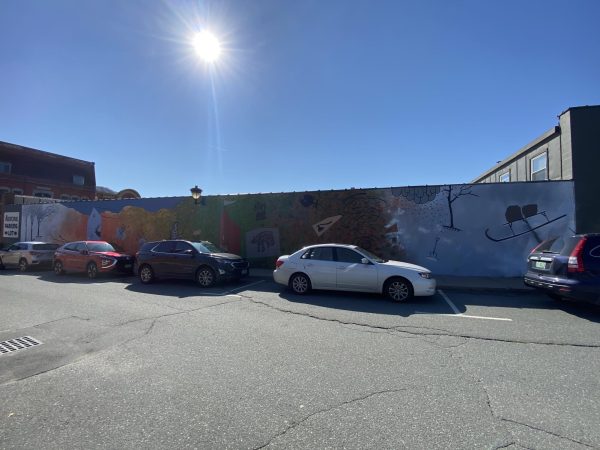The all new St. Johnsbury mural is seen below the sun on October 4th 2023. This piece of art gives the community more color.  
