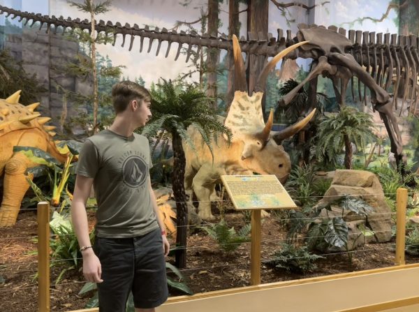 Blue Mountain student Riley Hatch visits The Dinosaur Store in Cocoa Beach Florida February 9, 2024. The Dinosaur Store is a retail store that offers certified artifacts. The attached museum has dinosaur bones, artifacts, and Egyptian tombs. 