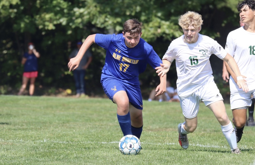 Blue Mountain freshman Harley Vance advances the ball up the field on Saturday, September 14, 2024 on the Ron Brown Athletic Field. 