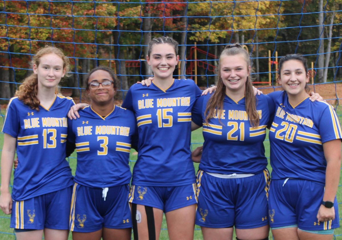 Girls Varsity Soccer Seniors pose for a picture before their game on October 7th, 2024. (Left to right) Susanna Nelson, Maya Christy, Kaydence Mckean, Madisyn Christy, and Madalyn Houghton. 