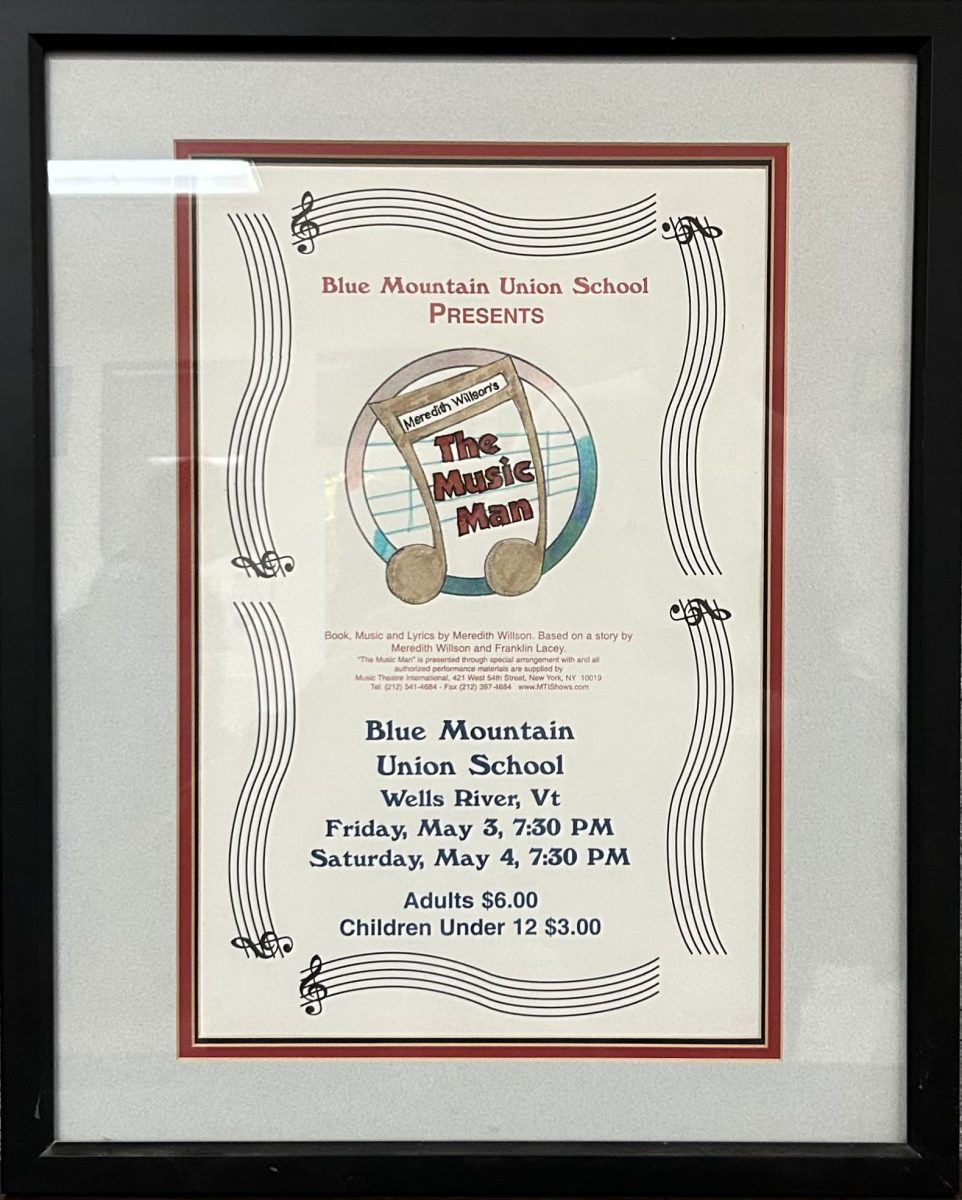 The playbill for the Music Man production by BMU on May 3-4, 2017. Friday, May 3, 7:30 PM / Saturday, May 4, 7:30 PM / Adults $6.00 / Children Under 12 $3.00.