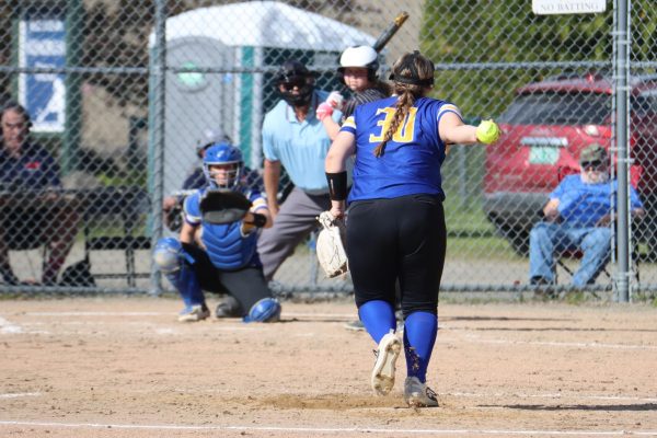 Junior Kaylee Hamlett pitches for Blue Mountain Bucks on May, 27, 2025.  