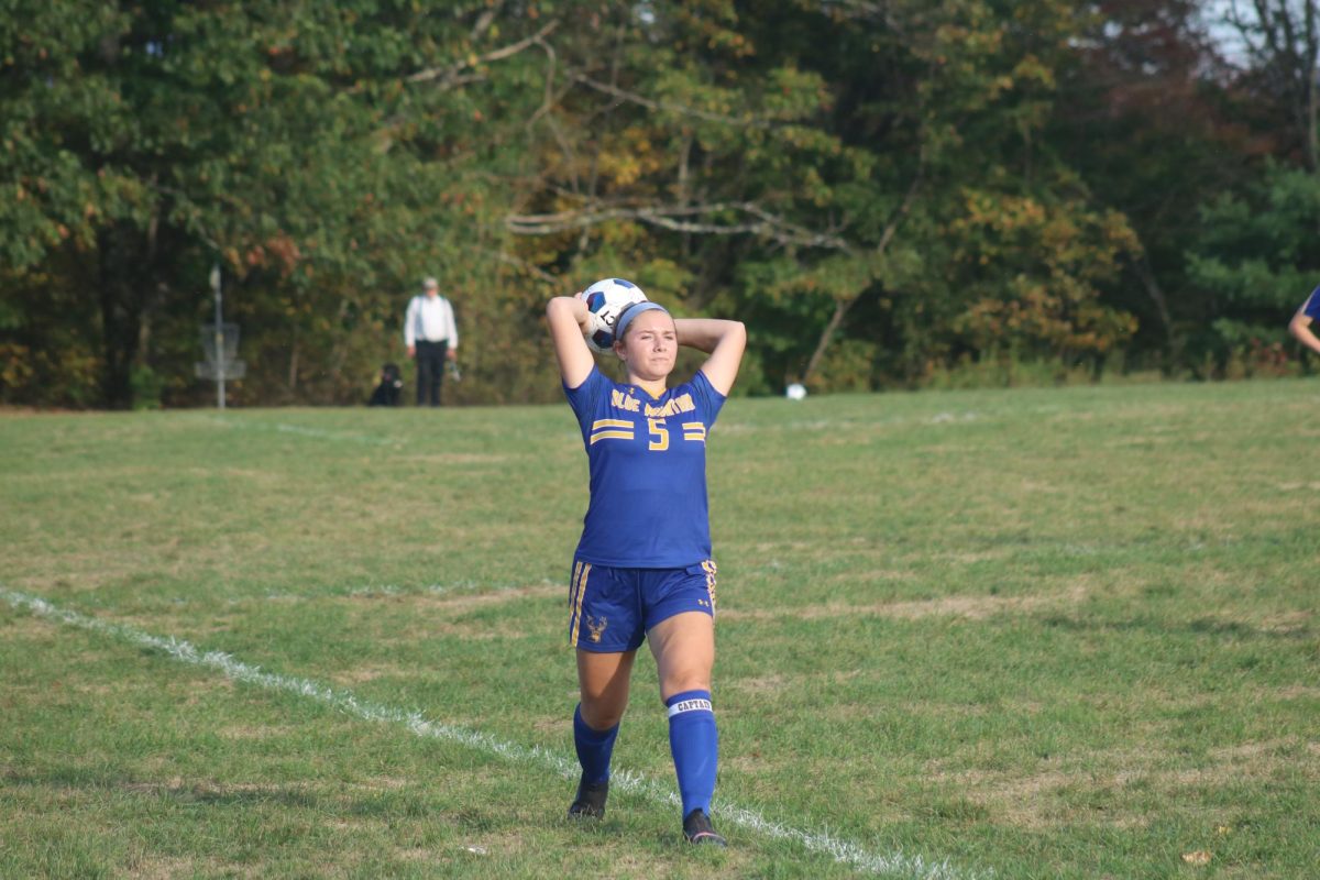 Kennedy Perrigo making a key throw-in on Monday September 29, on Ron Brown Athletic Field. 